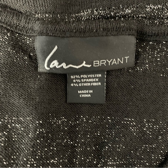 Lane Bryant black & silver metallic stripe v-neck 3/4 sleeve sweater. Size 22/24 - Picture 3 of 10